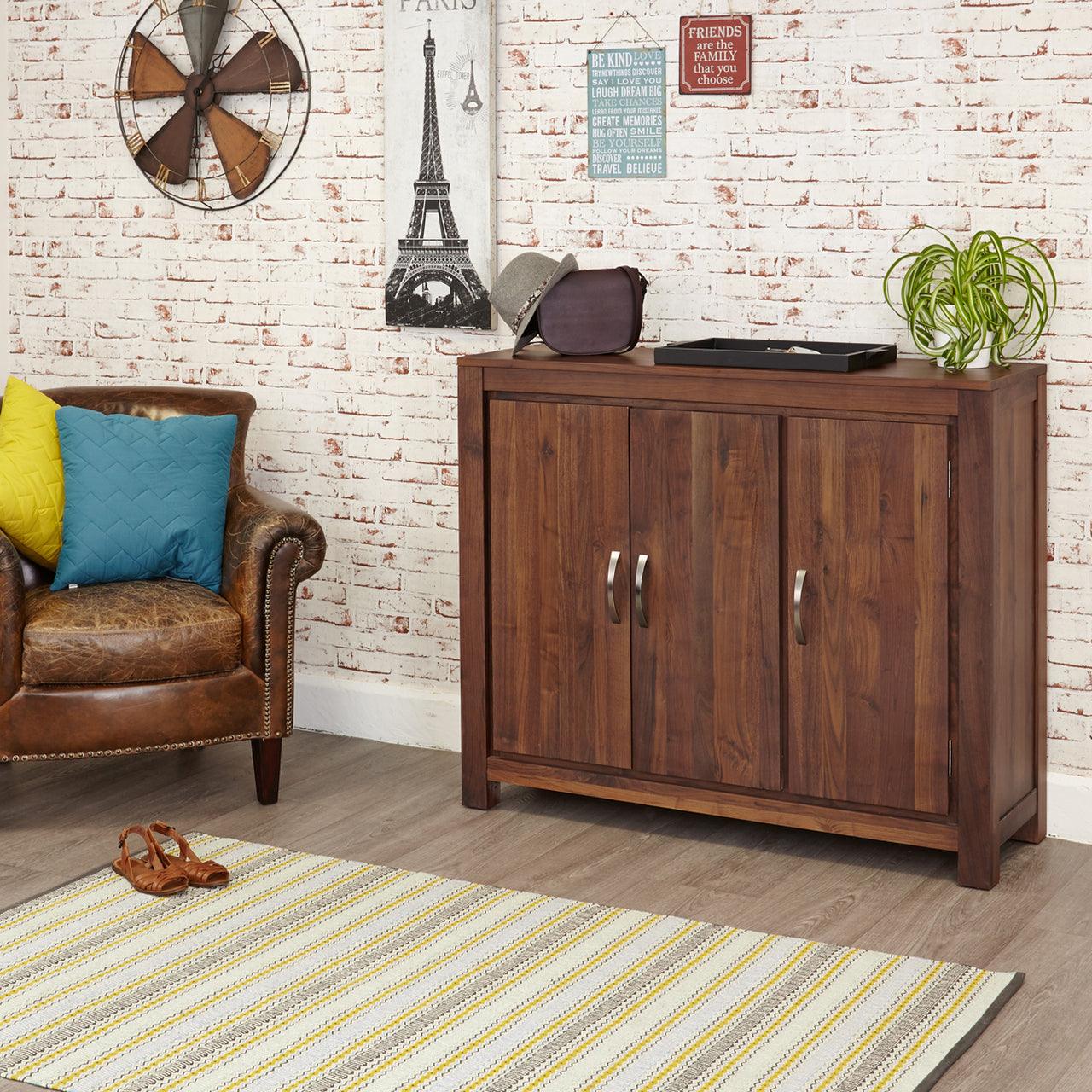 Marwar Sheesham Wood Walnut Large Shoe Cupboard #1 - Duraster