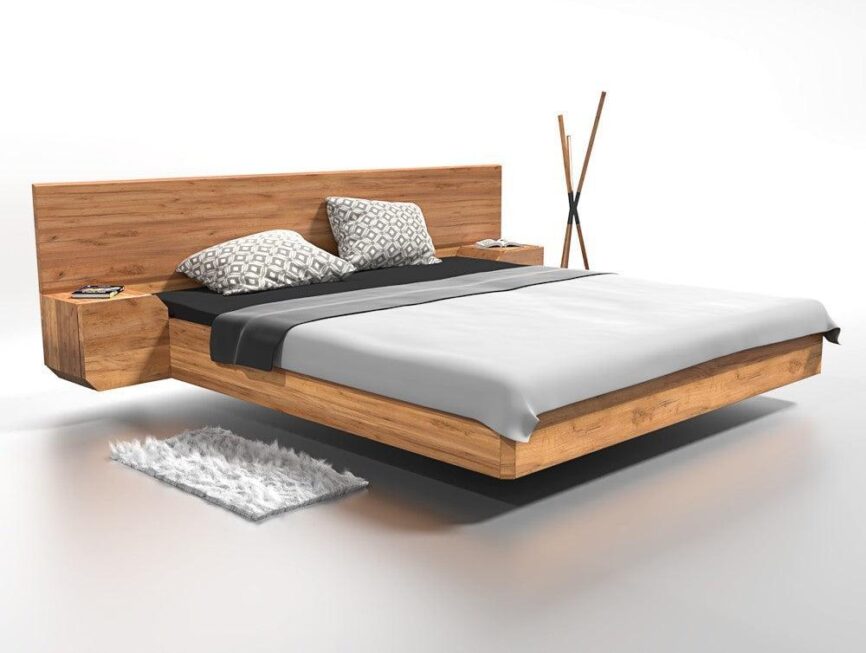 Preyas Mango wood Teak Finish Wooden Bed #14 - Duraster