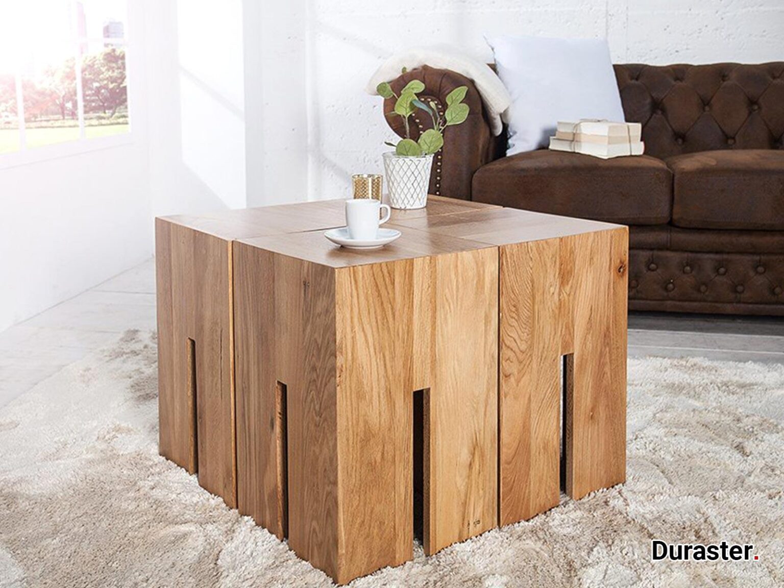 Elementary Modern Sheesham wood Set of 4 Side table / Coffee Table #15 - Duraster