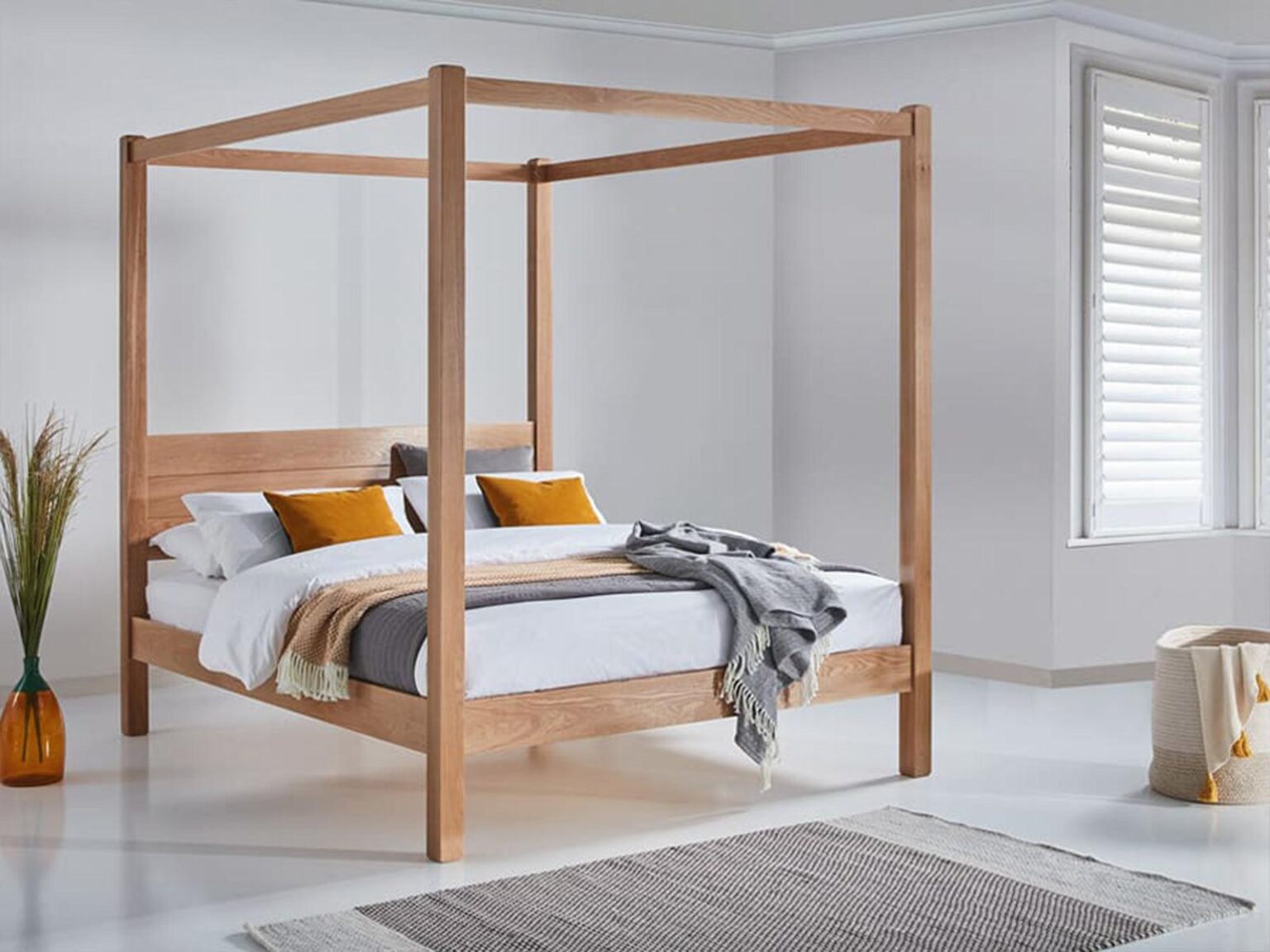 Eternal Solid Acacia Wood Four-Poster Bed #5 - Duraster
