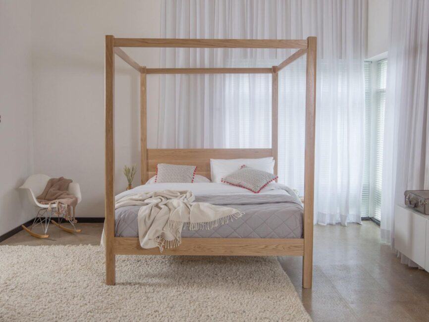 Eternal Solid Acacia Wood Four-Poster Bed #5 - Duraster