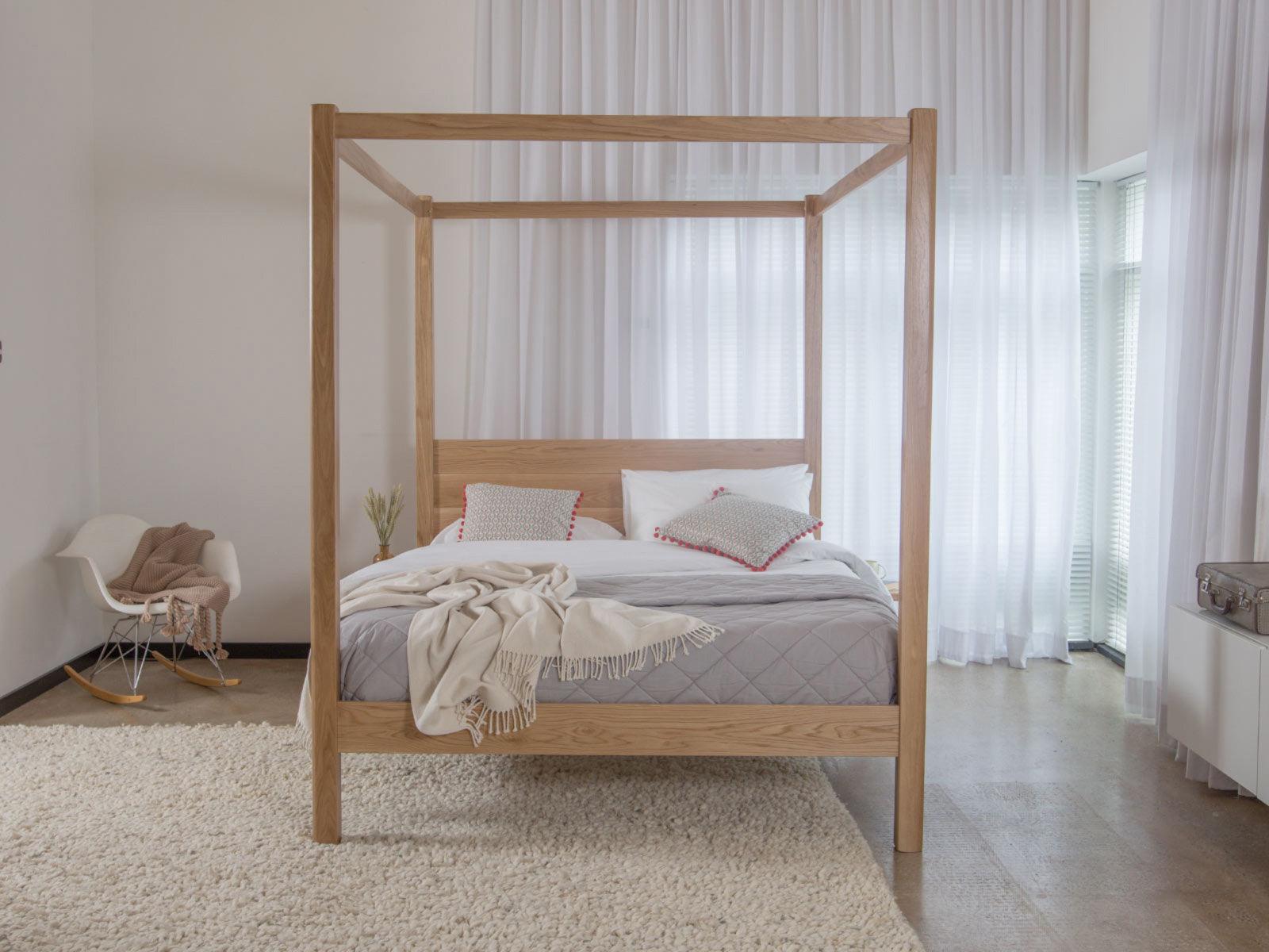 Eternal Solid Acacia Wood Four-Poster Bed #5 - Duraster