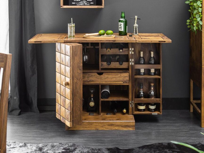Eternal Modern Sheesham wood Wine Cabinet # 1 - Duraster