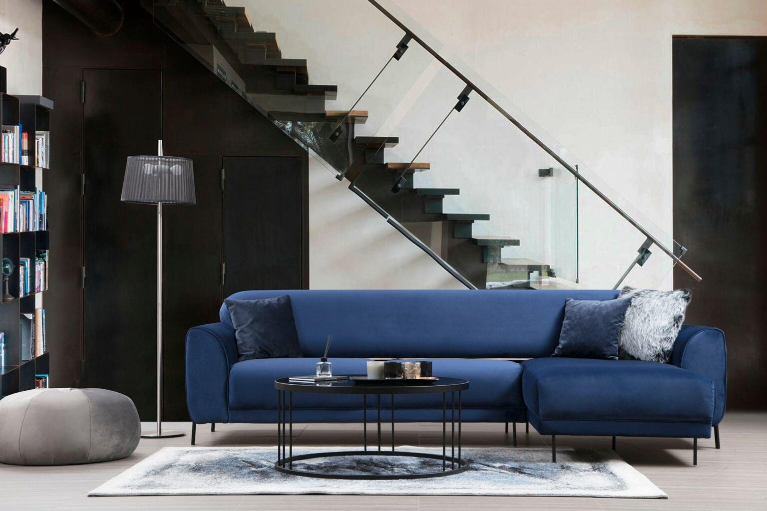 Diana Corner Sofa Blue#4 - Duraster