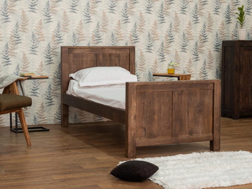 Gangaur Solid Mango Wood Single Bed #7 (36" x 72" Mattress Size) - Duraster