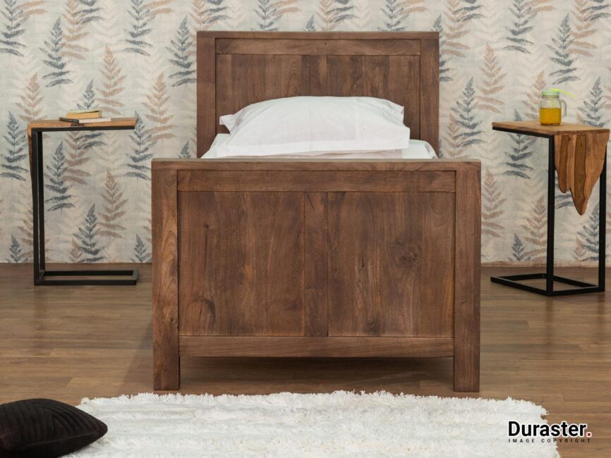 Gangaur Solid Mango Wood Single Bed #7 (36" x 72" Mattress Size) - Duraster