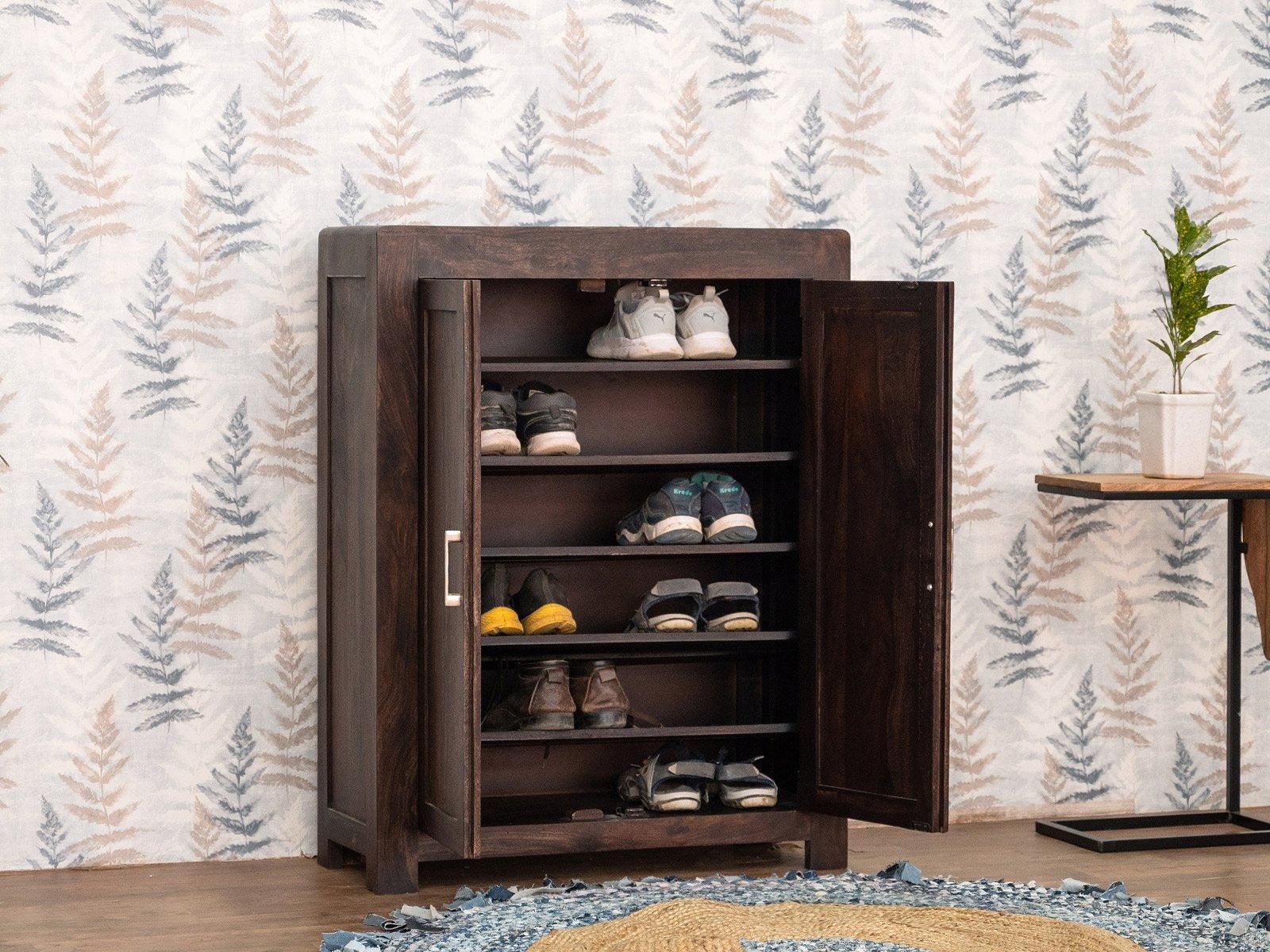 Gangaur Stylish Sheesham Wood Shoe Cabinet #2 - Duraster