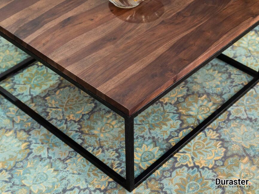 Gangaur Modern Sheesham wood Coffee Table with Black Iron Frame #3 - Duraster