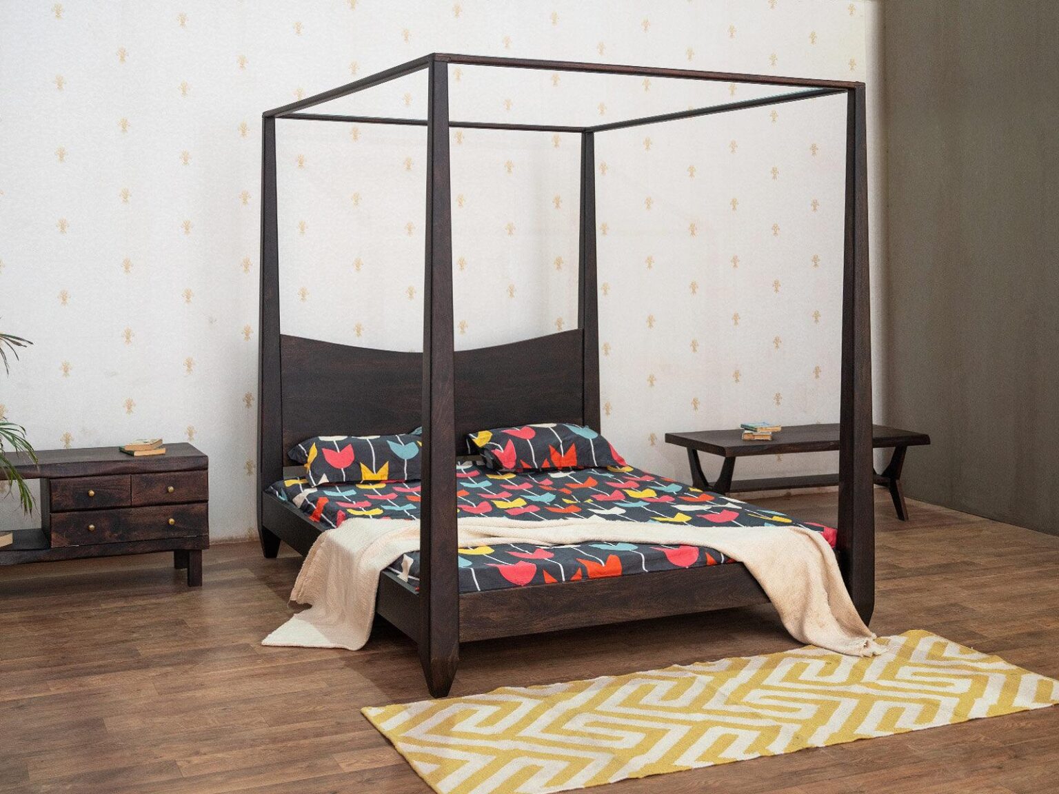 Tuscany Solid Sheesham Wood Four-Poster Bed #6 - Duraster