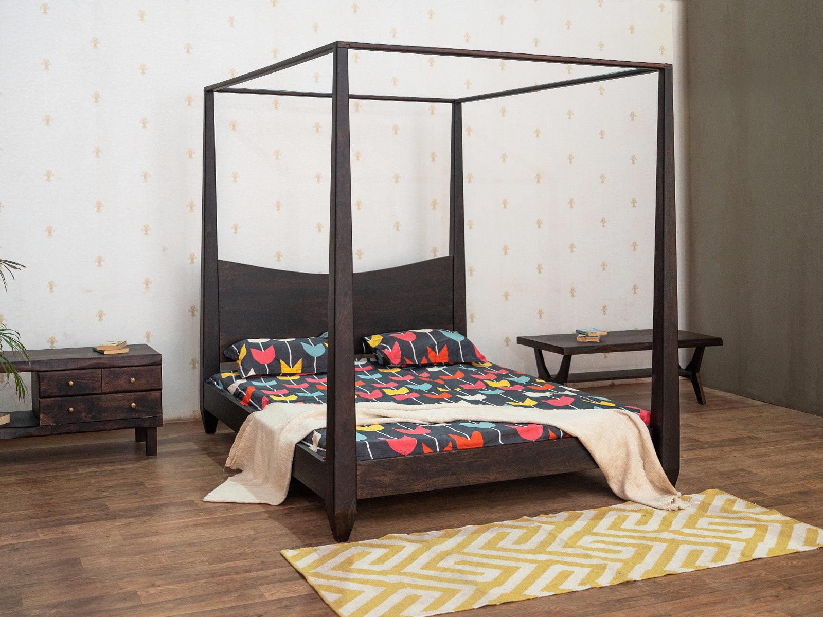 Tuscany Solid Sheesham Wood Four-Poster Bed #6 - Duraster