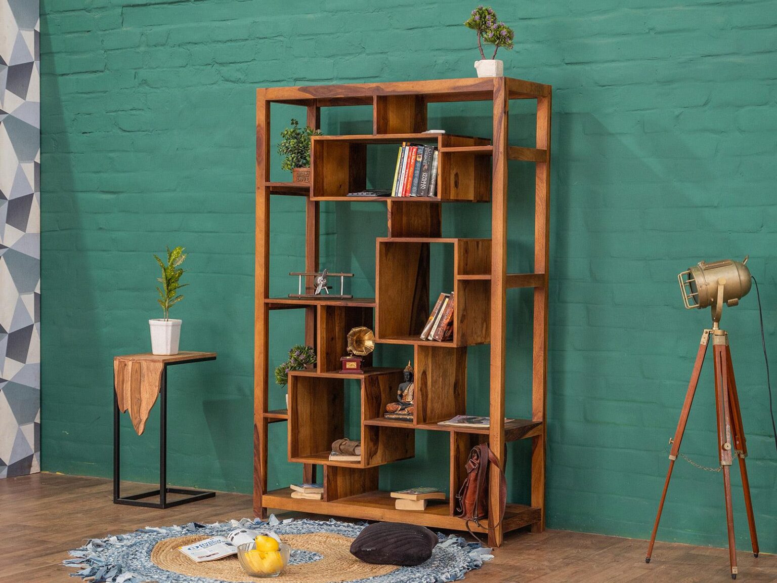 Hawkin Modern Sheesham wood Bookshelf #1 - Duraster