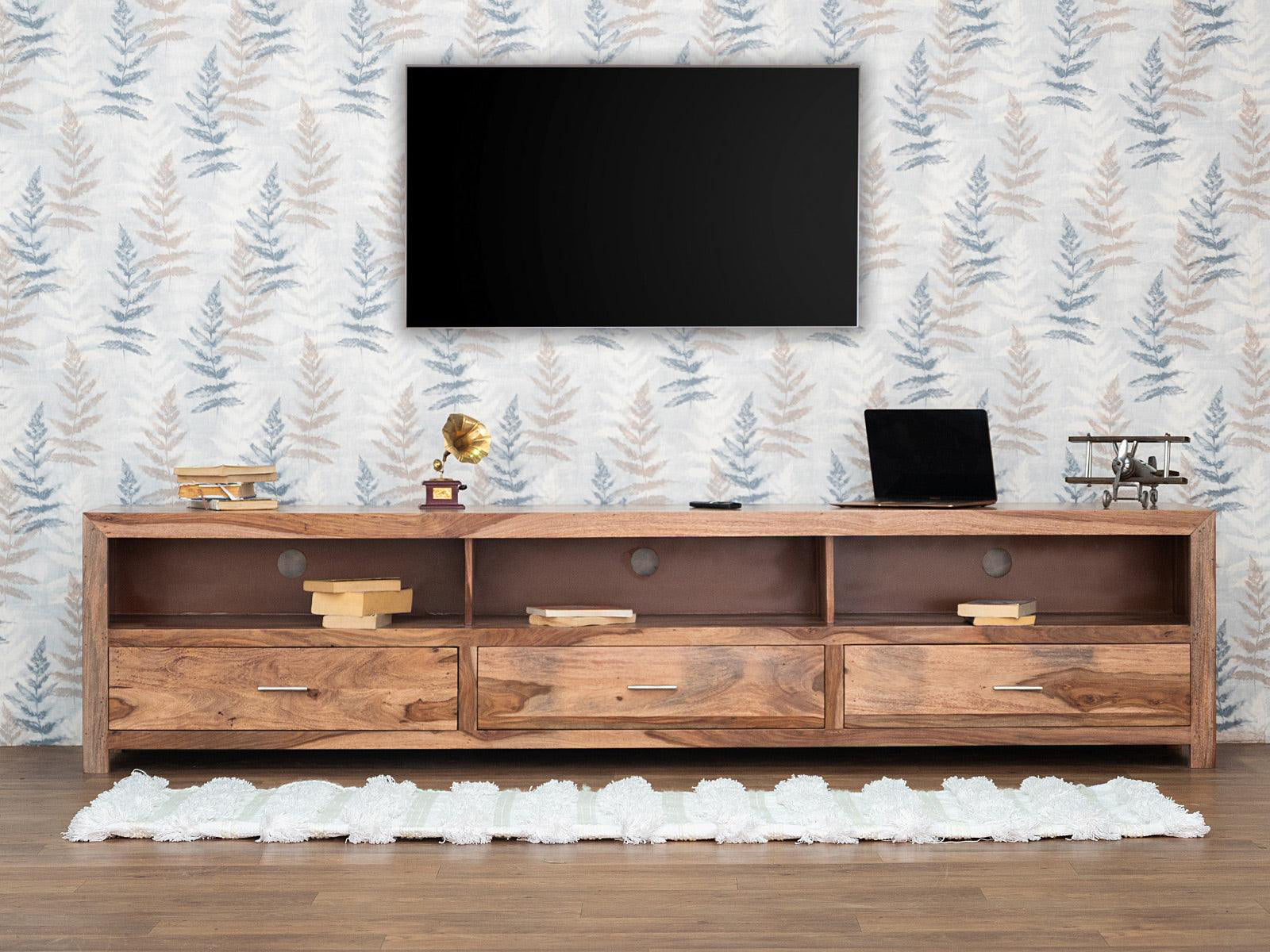 Duraster Hawkin Solid Sheesham Wood Modern TV Unit #2 - Image 2