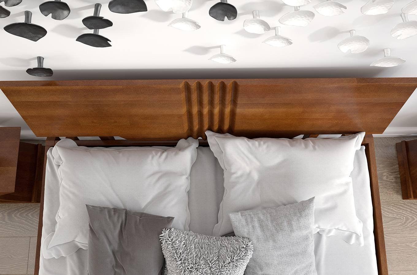Preyas Mango wood Teak Finish Wooden Bed #1 - Duraster