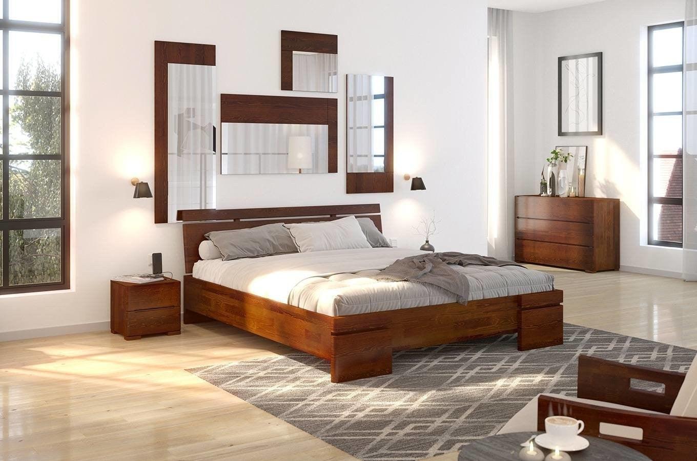Preyas Mango wood Teak Finish Wooden Bed #16 - Duraster