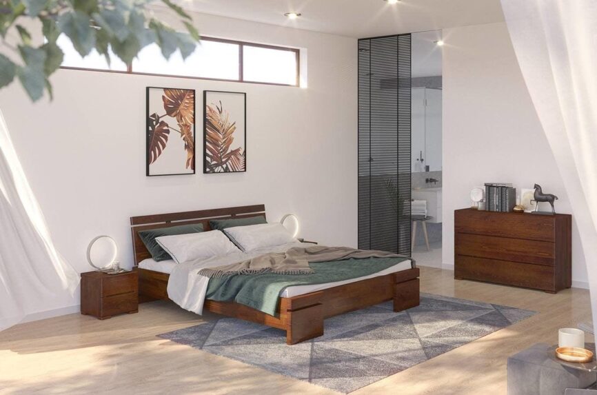 Preyas Mango wood Teak Finish Wooden Bed #16 - Duraster