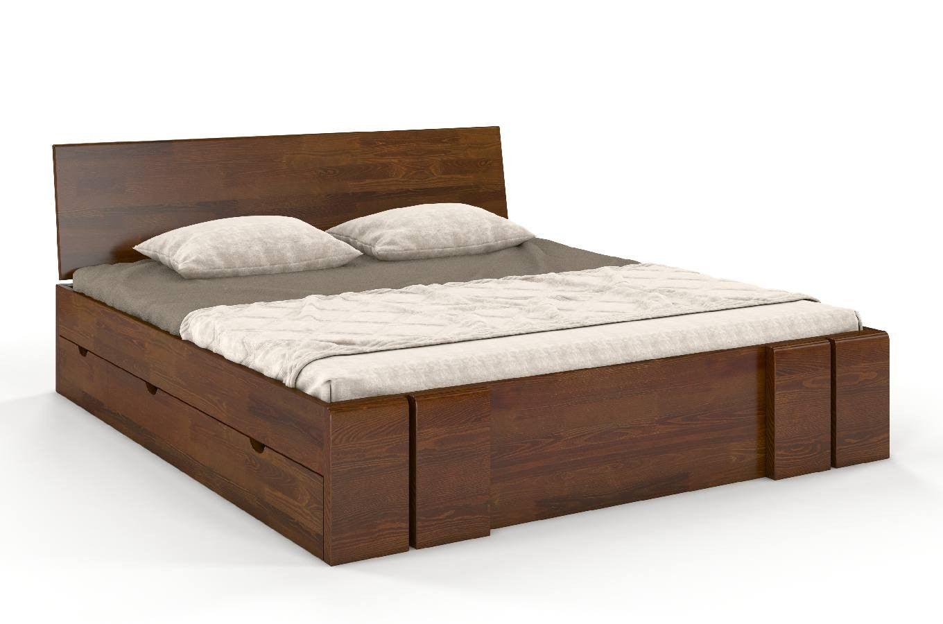 Preyas Mango wood Teak Finish Storage Wooden Bed #19 - Duraster
