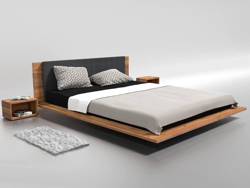 Preyas Mango wood Teak Finish Wooden Bed #11 - Duraster