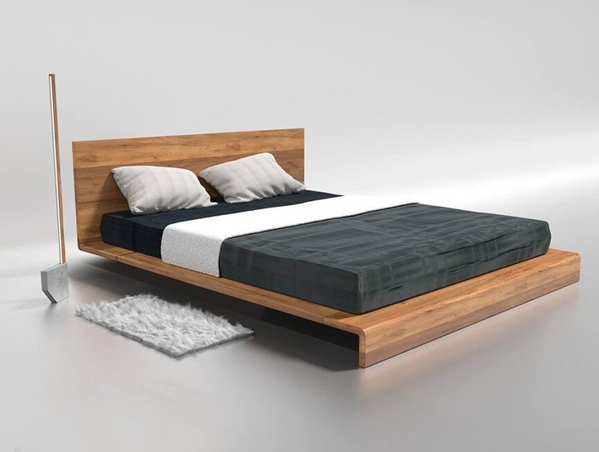 Preyas Mango wood Teak Finish Wooden Bed #12 - Duraster