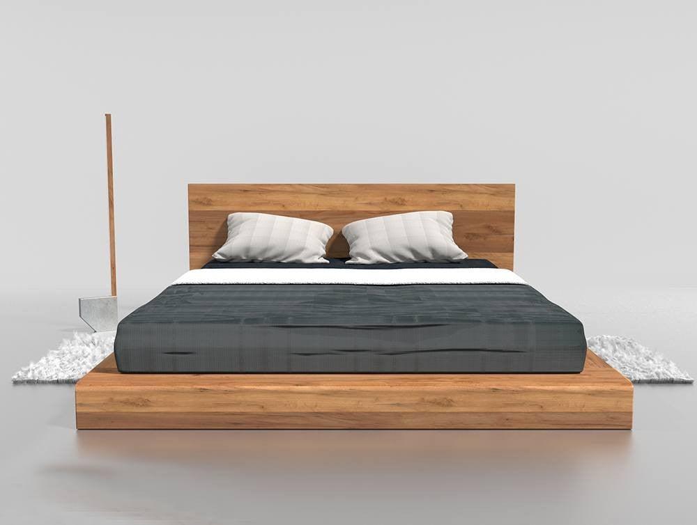 Preyas Mango wood Teak Finish Wooden Bed #12 - Duraster