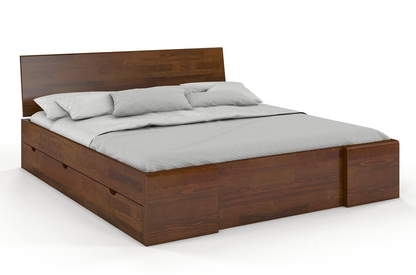 Preyas Mango wood Teak Finish Storage Wooden Bed #7 - Duraster