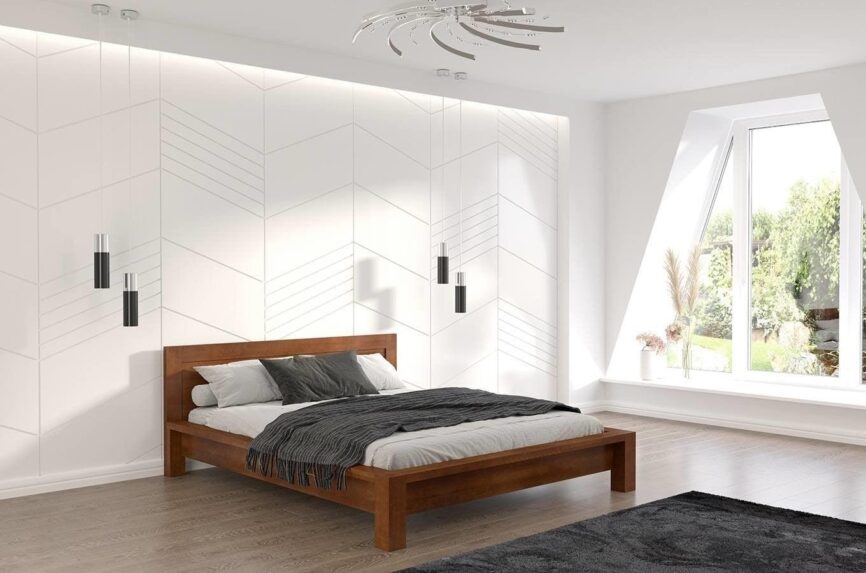 Preyas Mango wood Teak Finish Wooden Bed #9 - Duraster