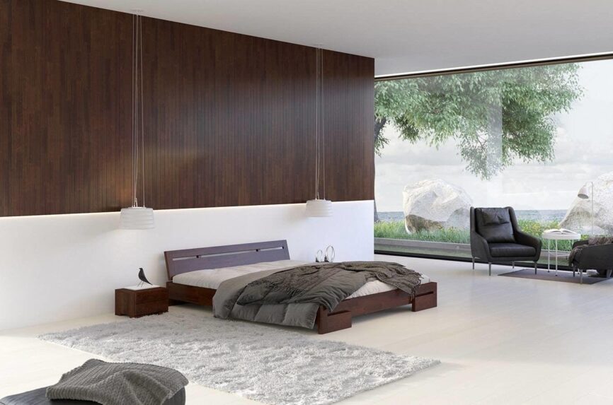 Preyas Mango wood Teak Finish Wooden Bed #10 - Duraster