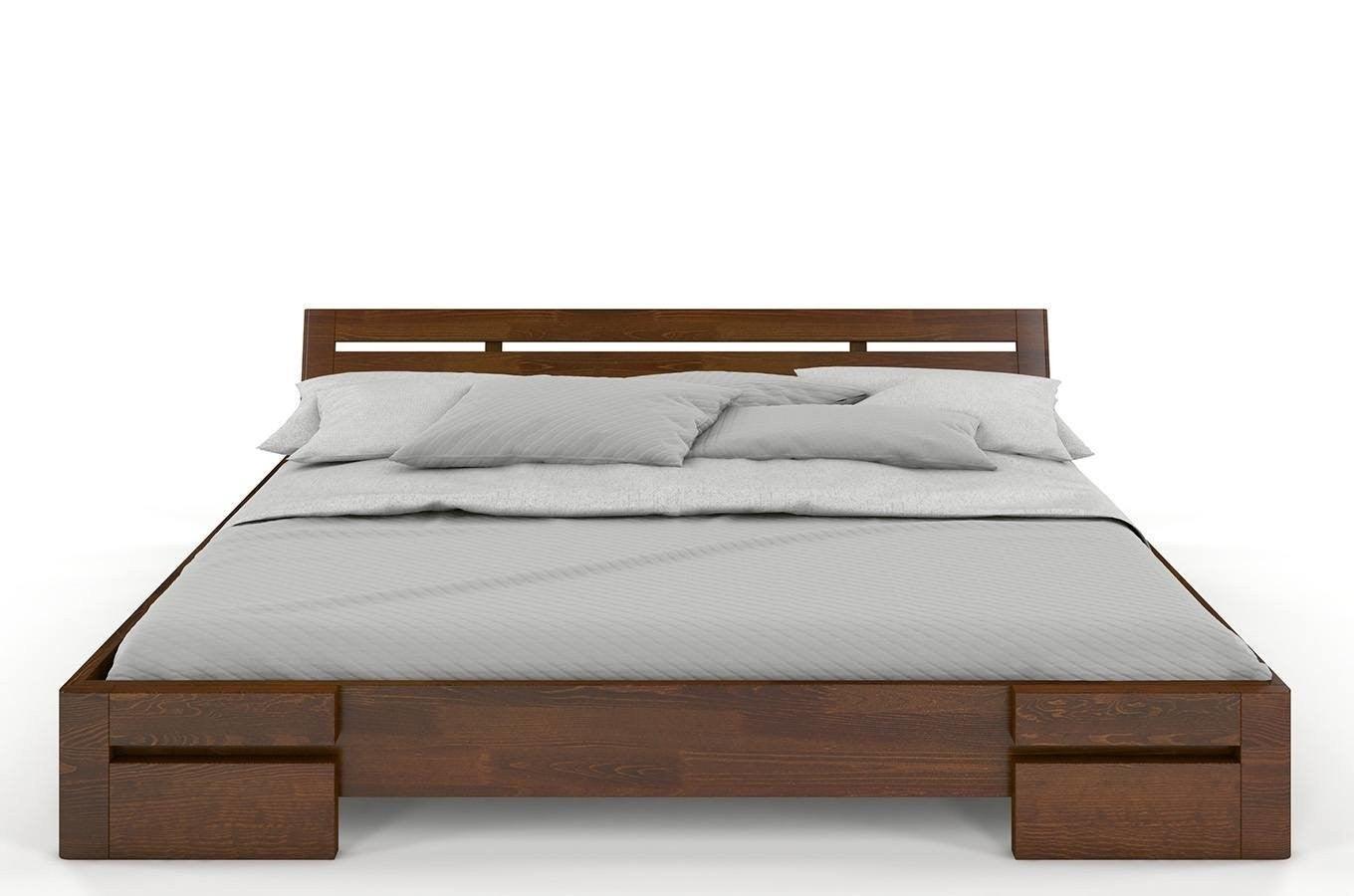 Preyas Mango wood Teak Finish Wooden Bed #10 - Duraster