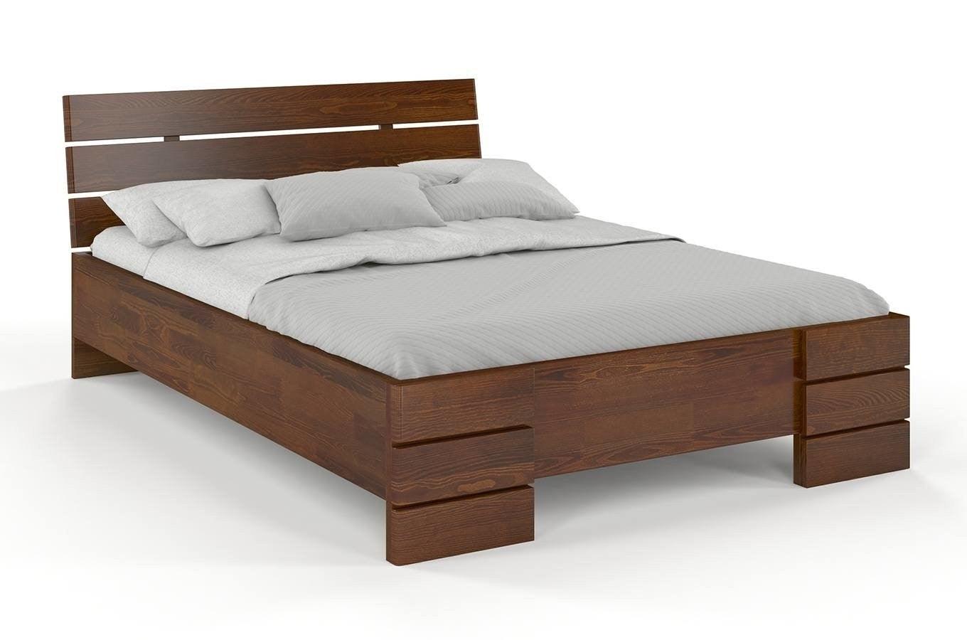 Preyas Mango wood Teak Finish Wooden Bed #8 - Duraster