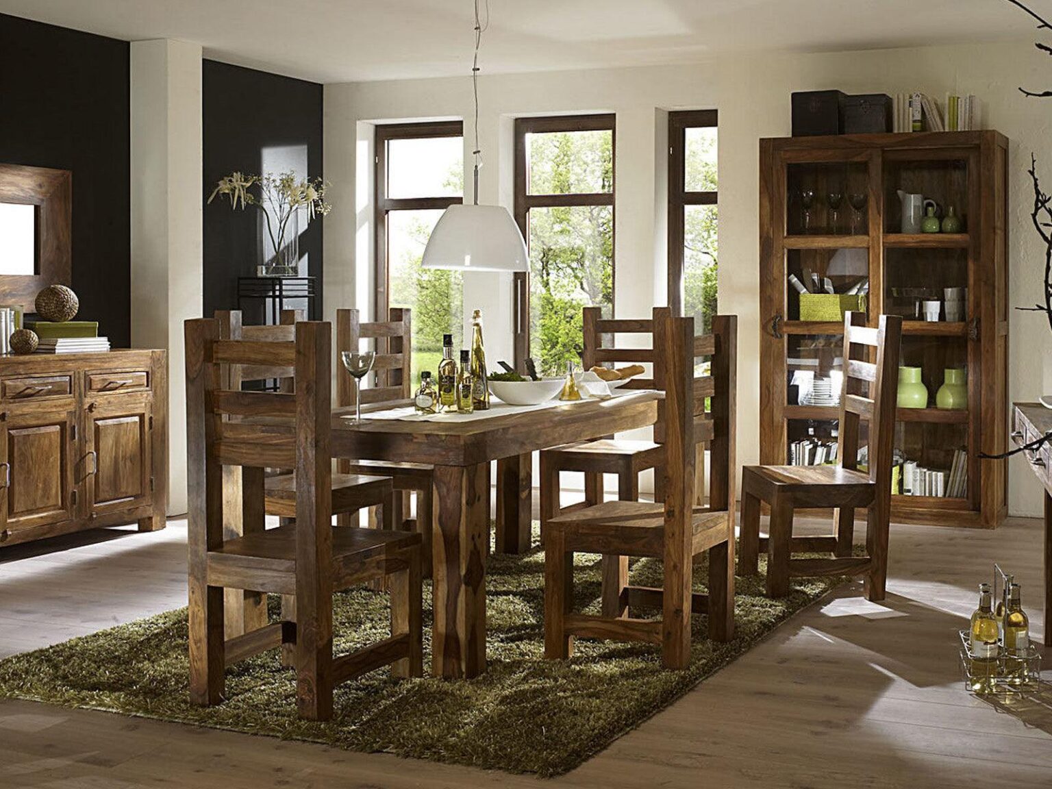 Amber Colonial Sheesham Dining Set # 4 - Duraster