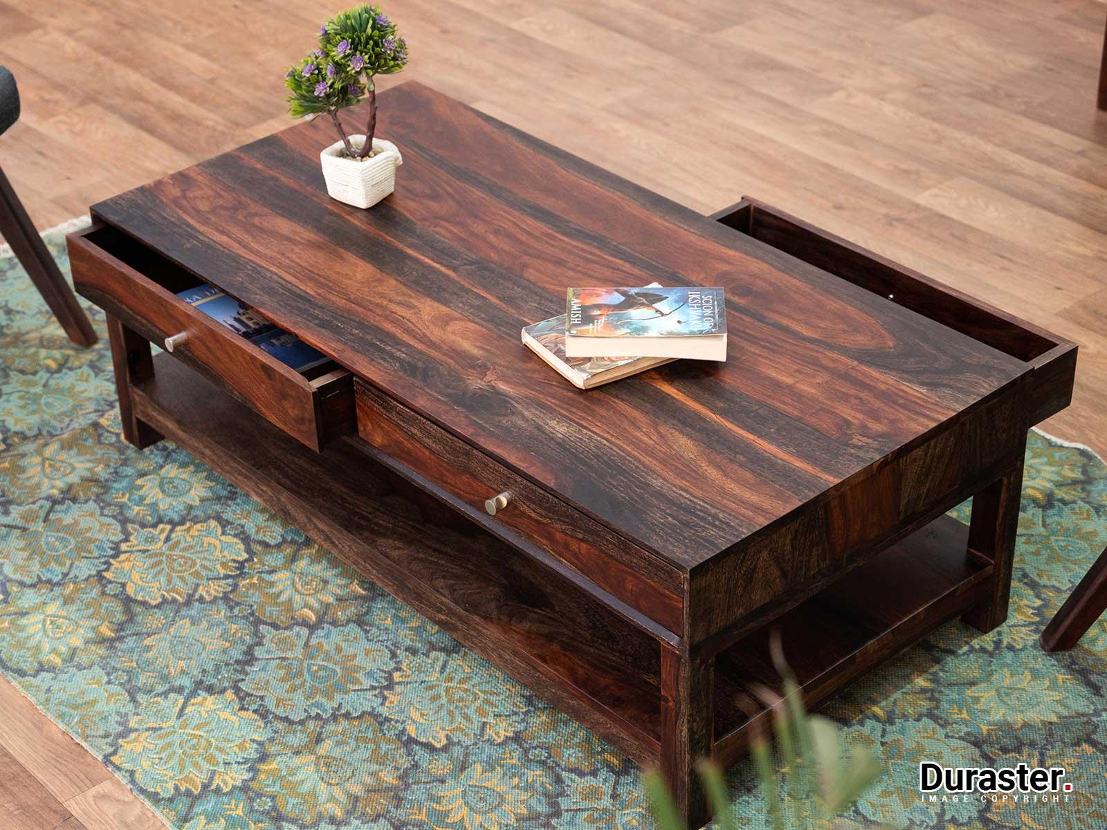 Marvel Stylish Sheesham wood 4 Drawer Coffee Table#2 - Duraster
