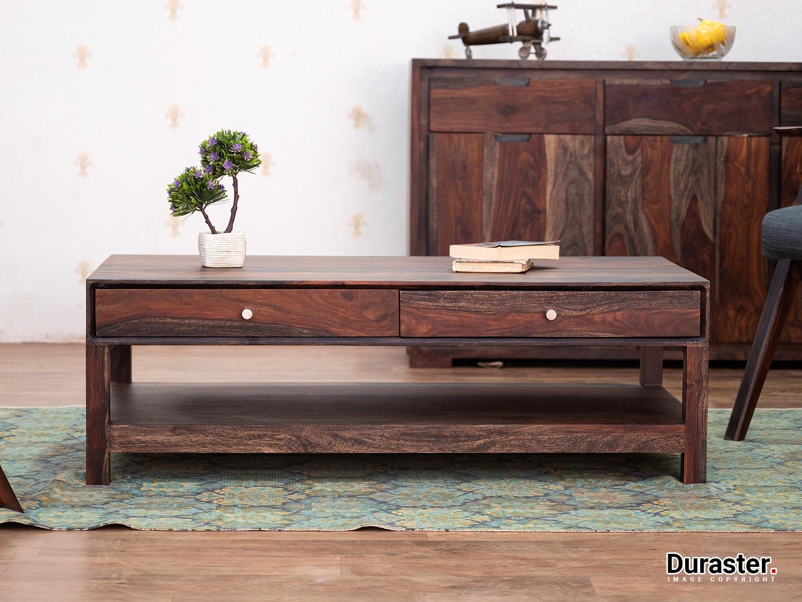 Marvel Stylish Sheesham wood 4 Drawer Coffee Table#2 - Duraster