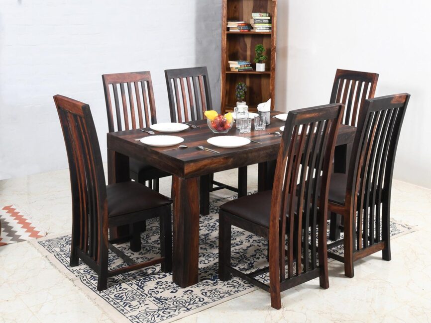 Marvel Modern Sheesham Dining Set with Cushioned Chairs (4, 6 & 8 Seater) #1 - Duraster