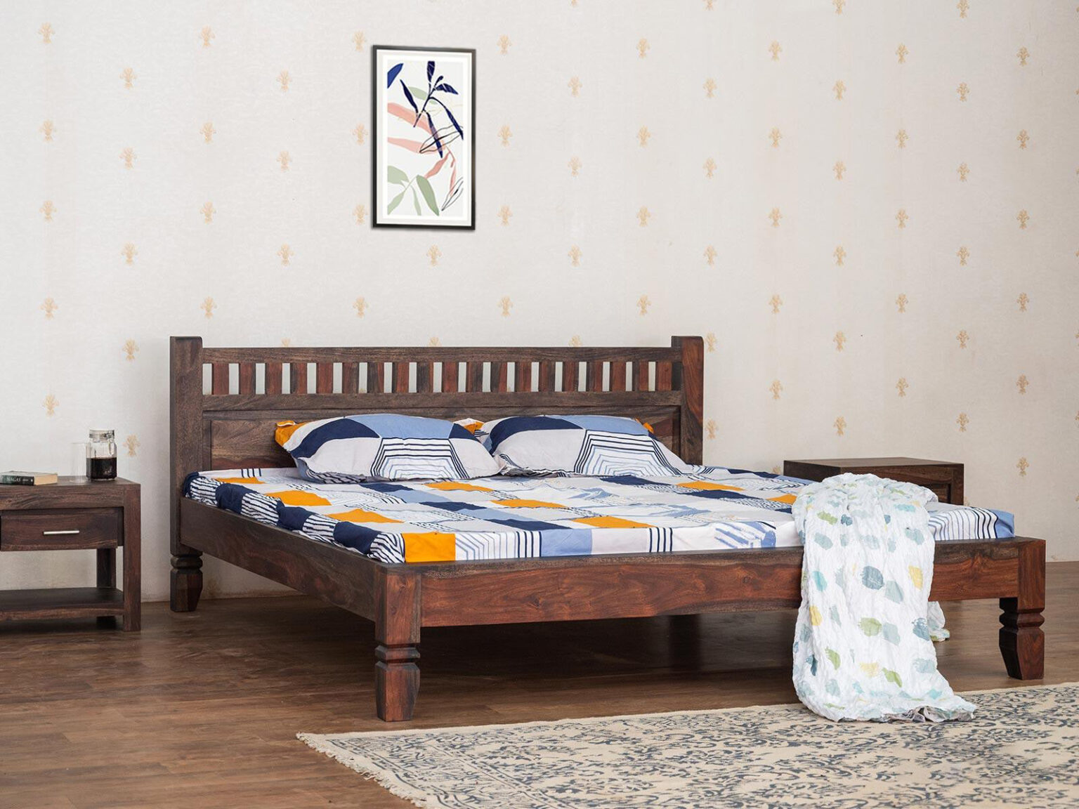 Marvel Modern Solid Wood Queen Size Bed #3 - Duraster