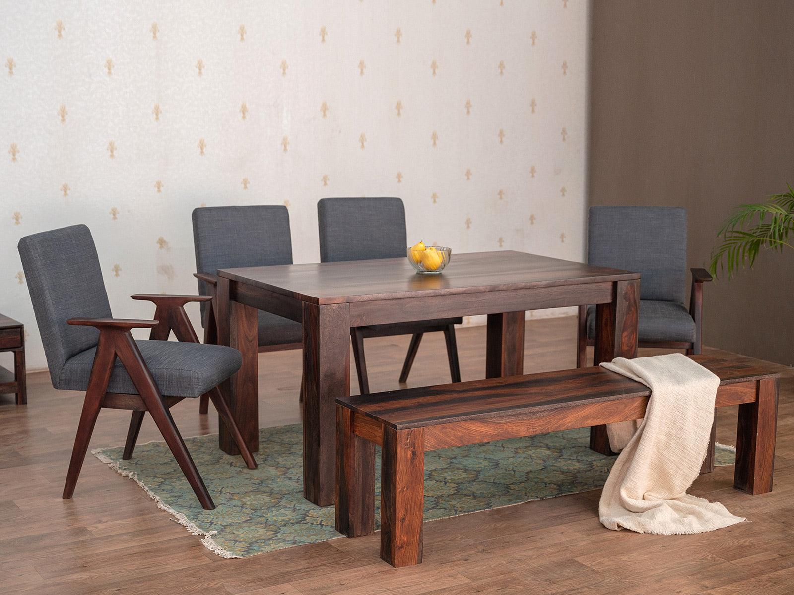 Marvel Modern Premium Sheesham Wood Dining Set (6 Seater) #3 - Duraster