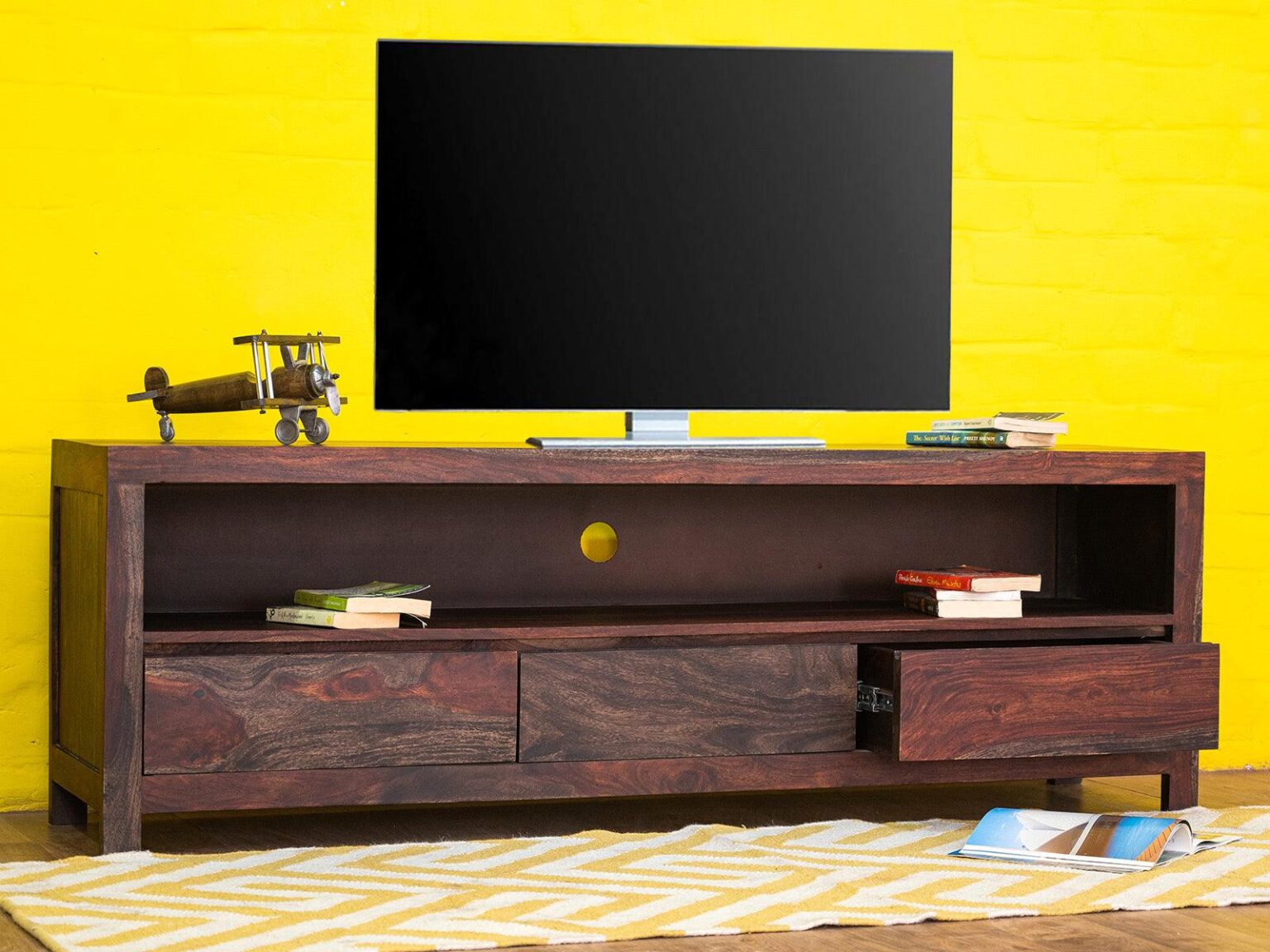 Marvel Modern Sheesham wood TV and Entertainment Unit #9 - Duraster