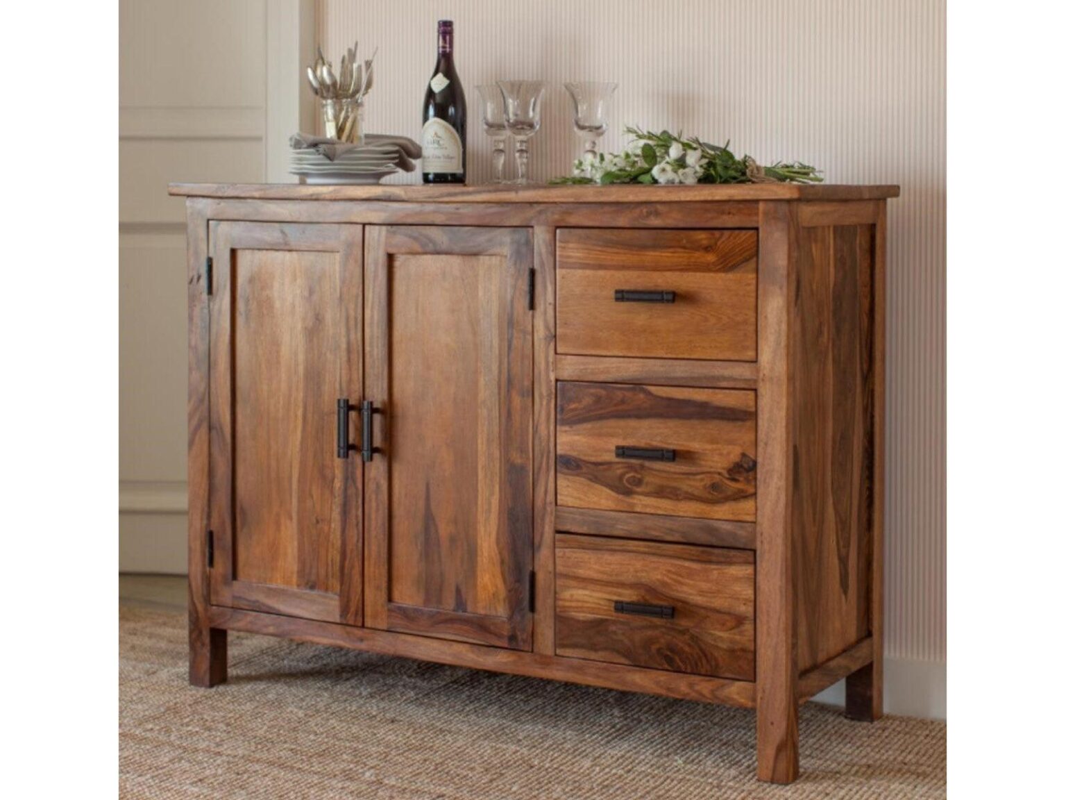 Mehran Contemporary Sheesham Wood Sideboard #13 - Duraster