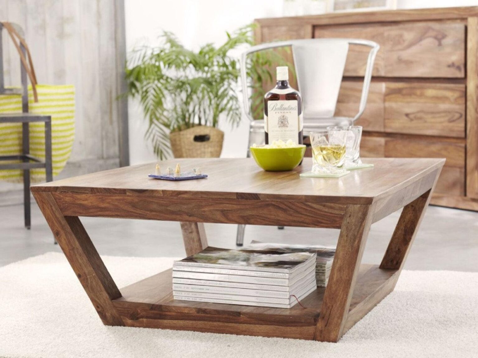 Mehran Contemporary Sheesham Wood Coffee Table #2 - Duraster