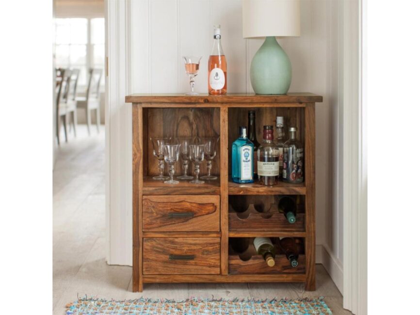 Mehran Contemporary Sheesham Wood Bar Cabinet #14 - Duraster