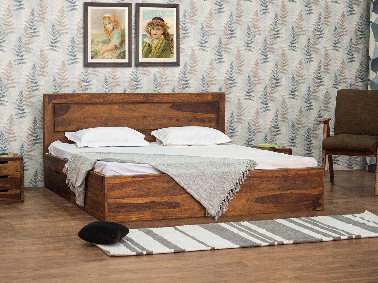 Metro Solid Sheesham Wood Storage Bed With 4 Drawers #7 - Duraster