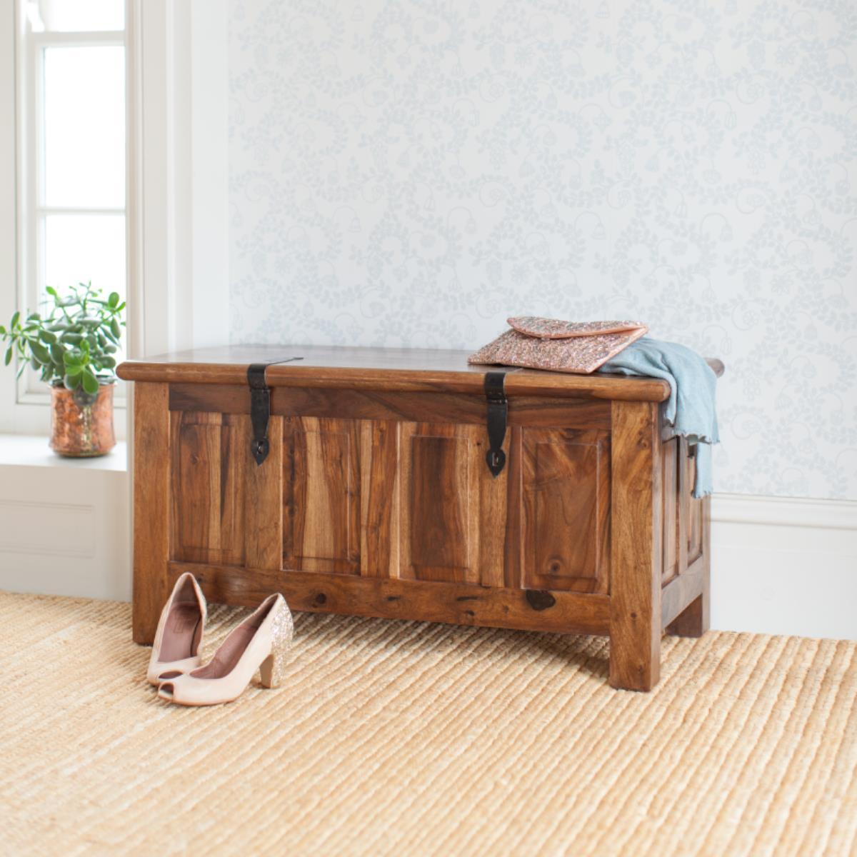 Mehran Contemporary Sheesham Wood Trunk Storage #1 - Duraster