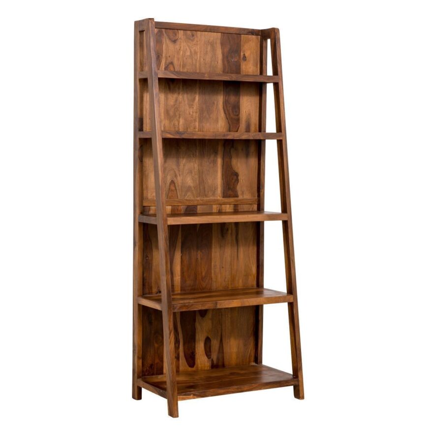 Mehran Contemporary Sheesham Wood Large Ladder Bookshelf #2 - Duraster