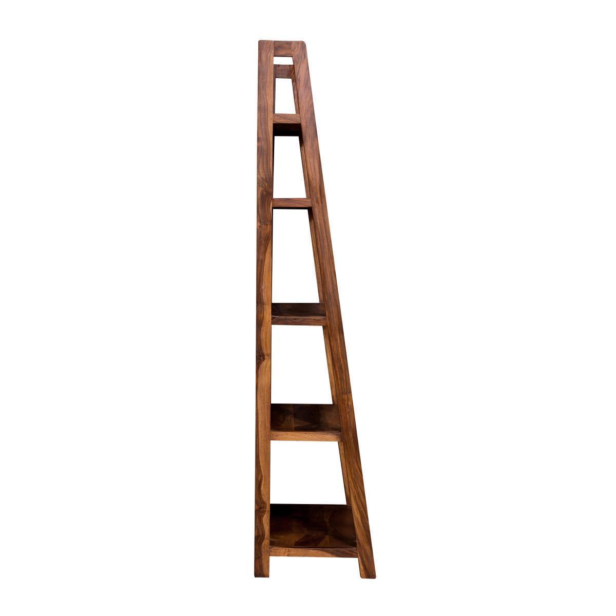 Mehran Contemporary Sheesham Wood Large Ladder Bookshelf #2 - Duraster