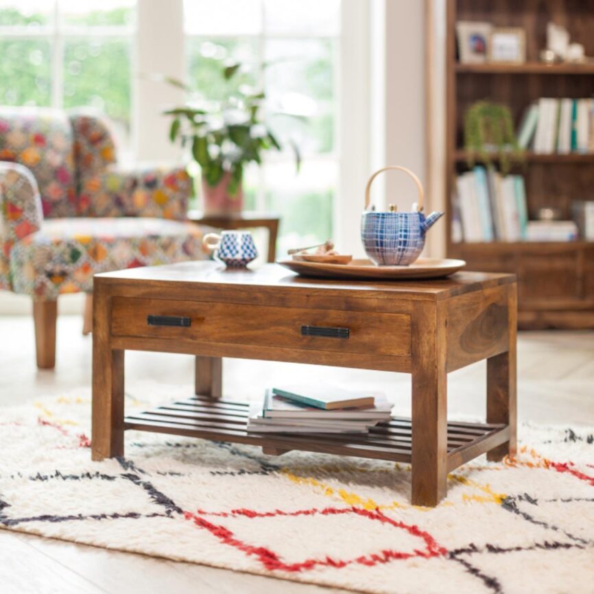 Mehran Contemporary Sheesham Wood Coffee Table #1 - Duraster