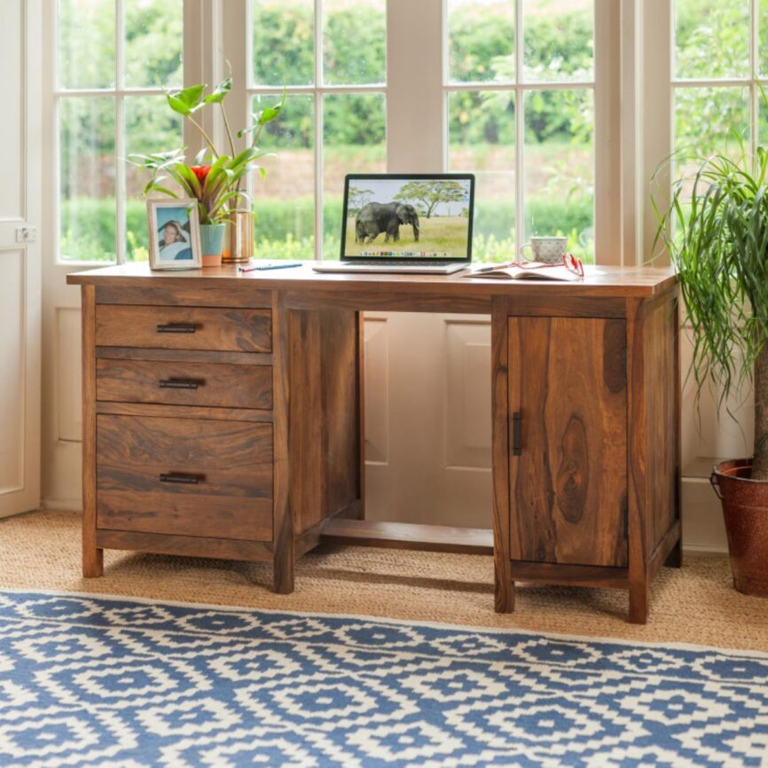 Mehran Contemporary Sheesham Wood Office Desk #2 - Duraster