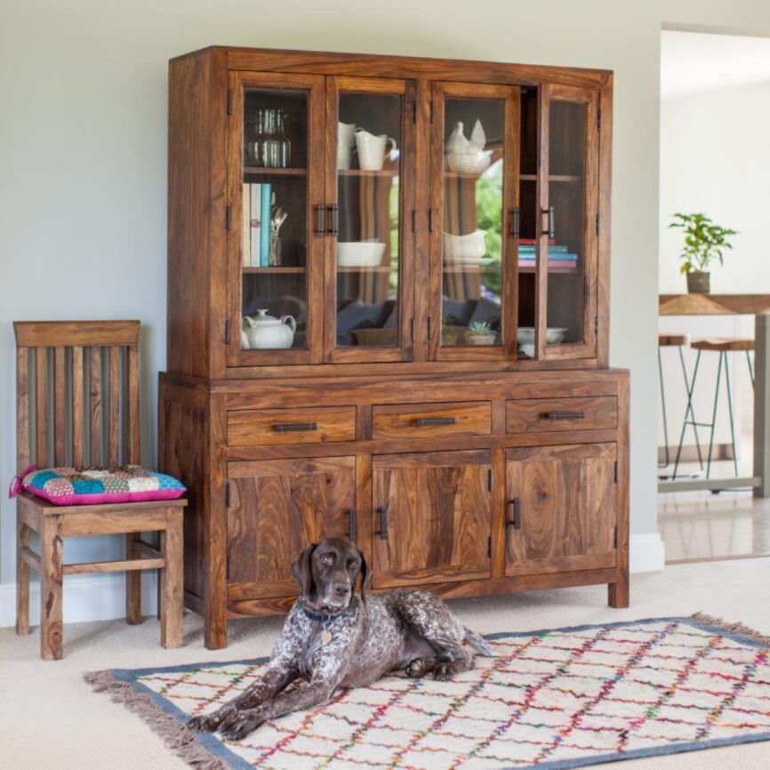Mehran Contemporary Sheesham Wood Display Unit Buffet Cabinet #1 - Duraster