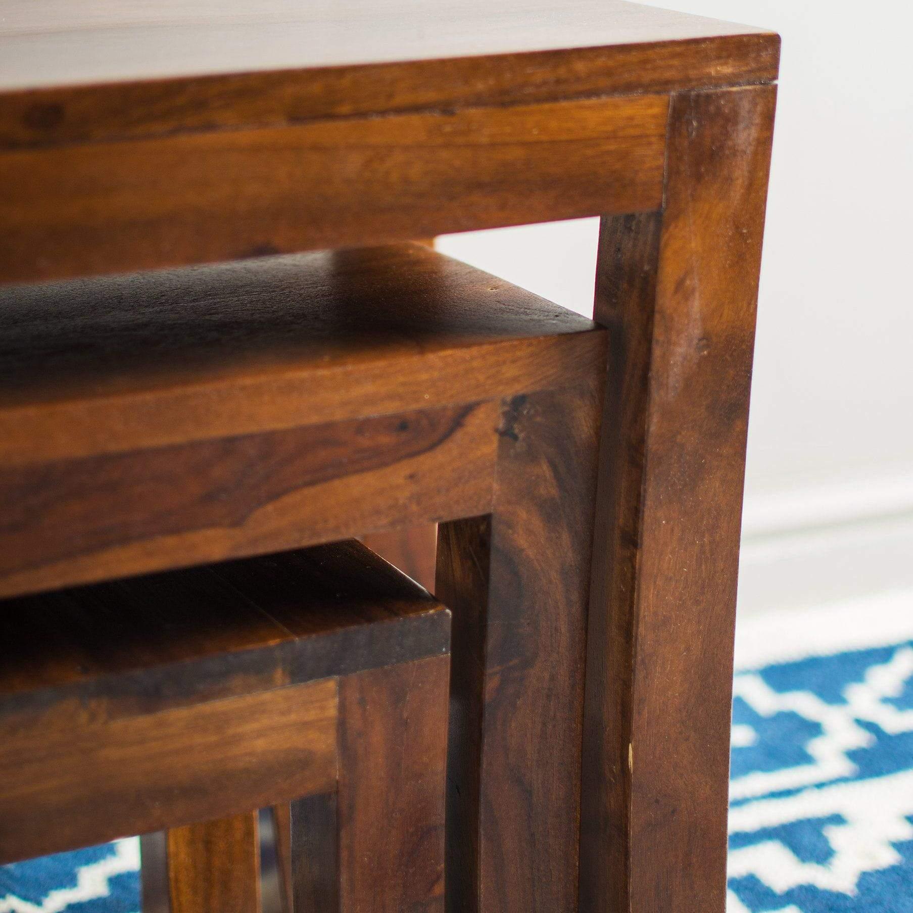 Mehran Contemporary Sheesham Wood Nest of Tables #1 - Duraster