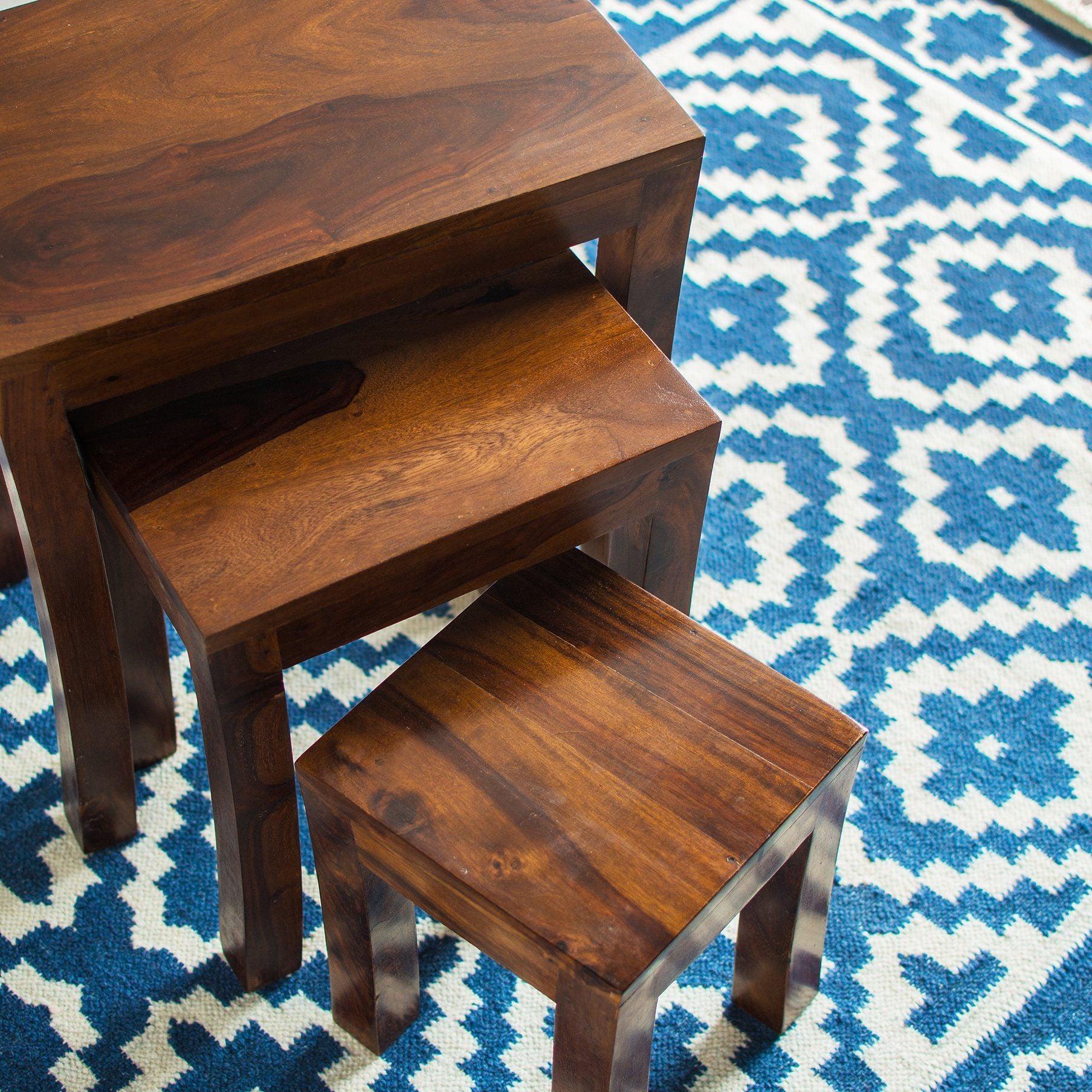 Mehran Contemporary Sheesham Wood Nest of Tables #1 - Duraster
