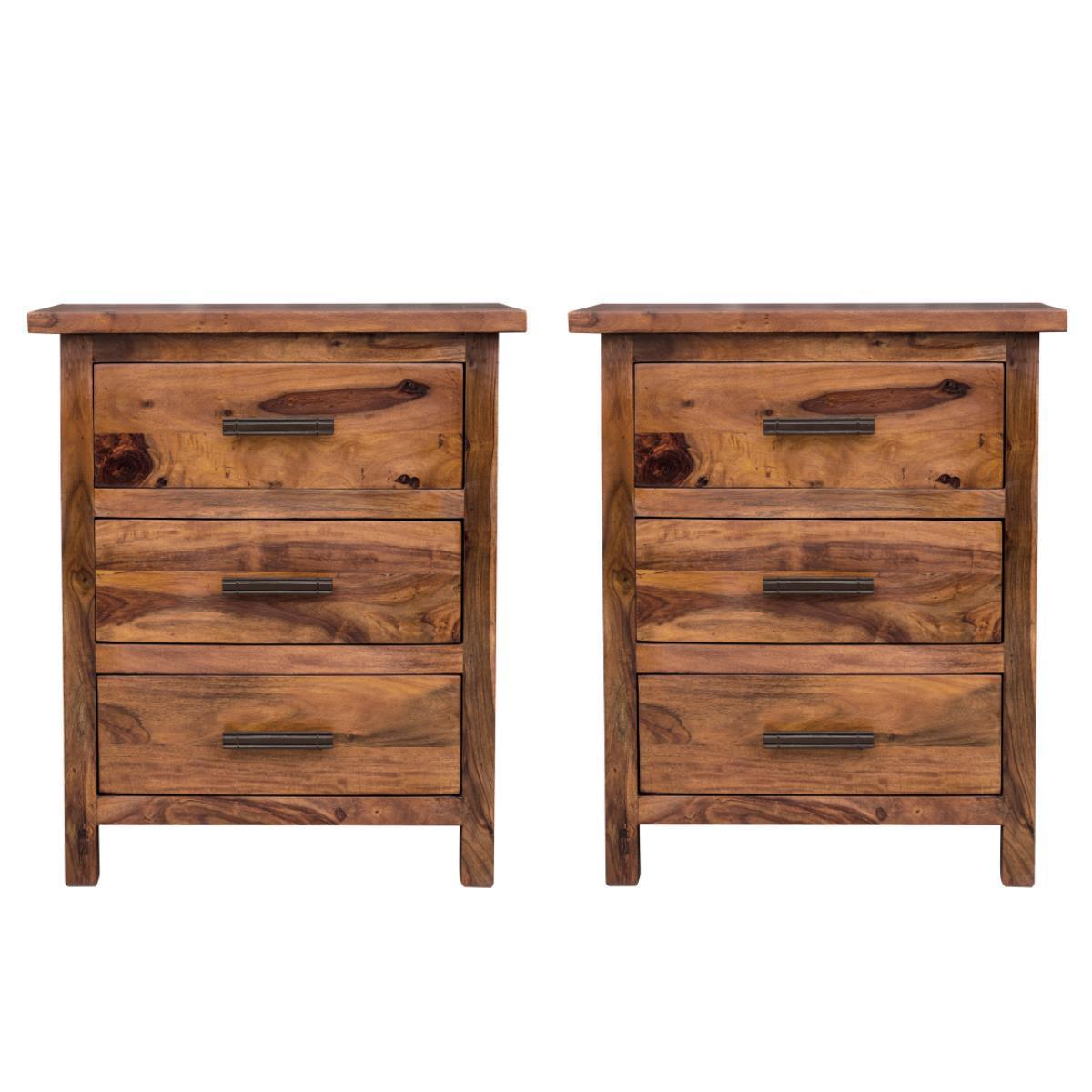 Mehranc  Contemporary Sheesham Wood Bedside Table #1 - Duraster