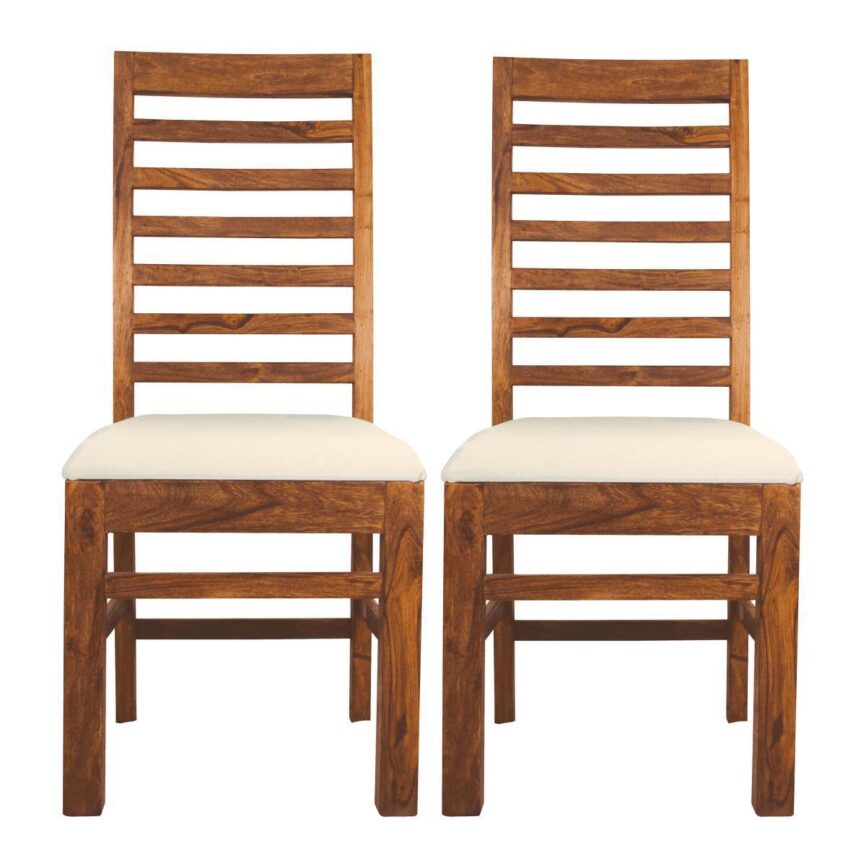 Mehran Contemporary Sheesham Wood Upholstered Chair #3 - Duraster