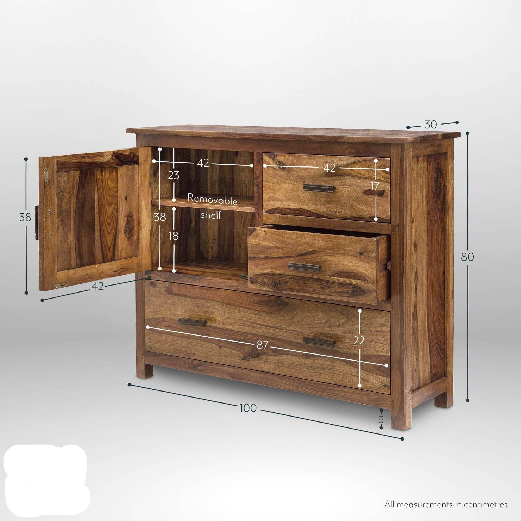Mehran Traditional Sheesham Wood Sideboard Cabinet #10 - Duraster